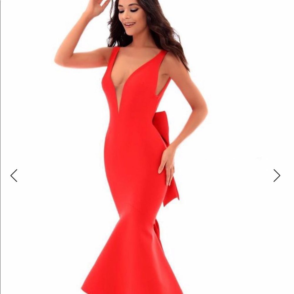 Tarik Ediz - Red High Low Evening Gown